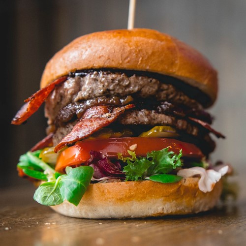 Burger Double Trouble with Bacon